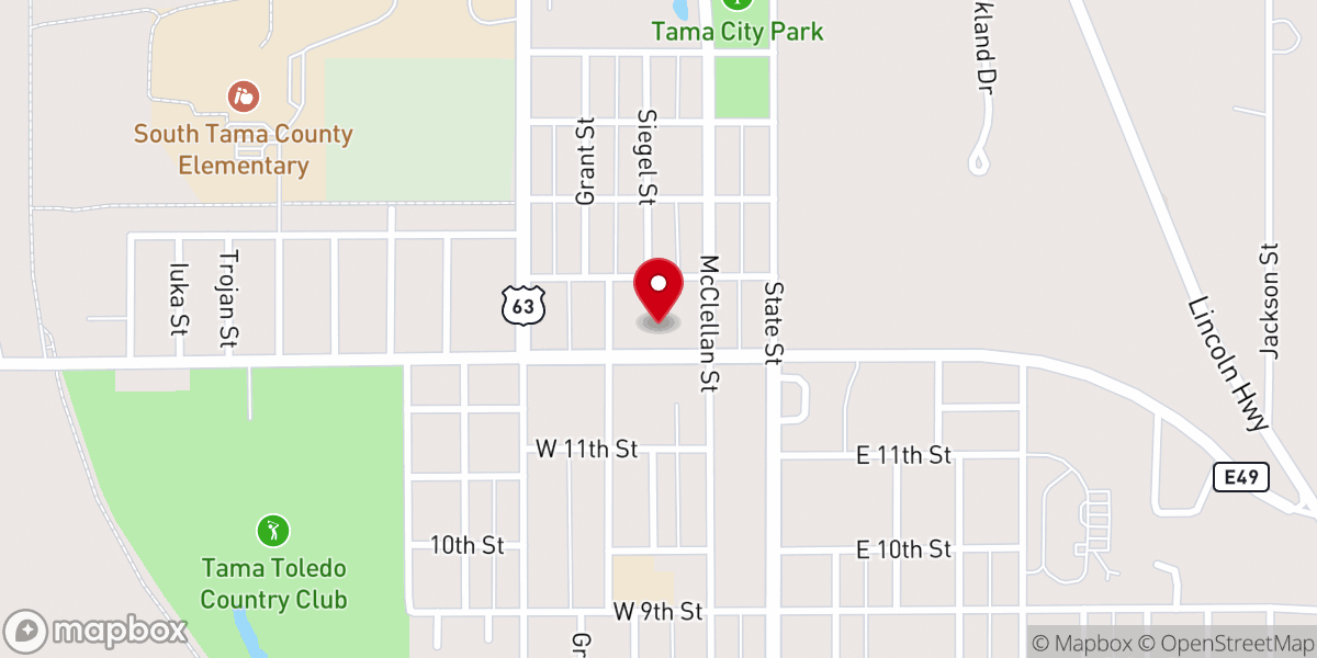 Map showing location of New Life Evangelical Free Church