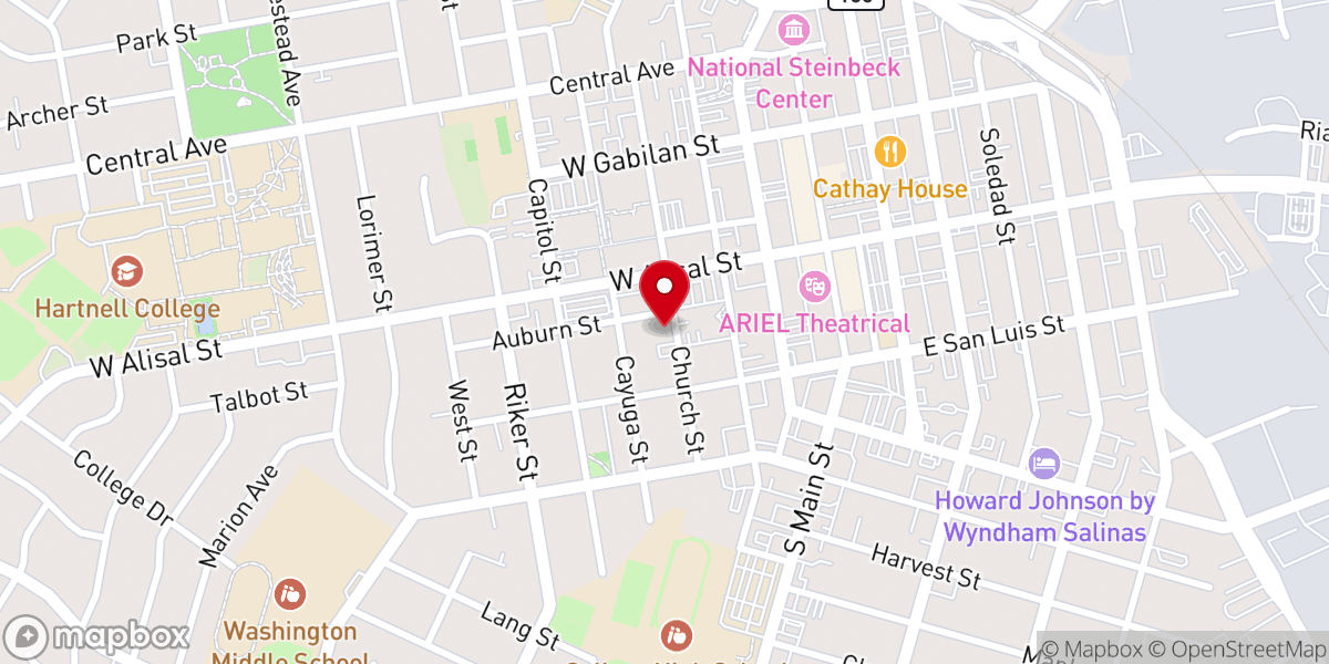 Map showing location of Venture Church Salinas
