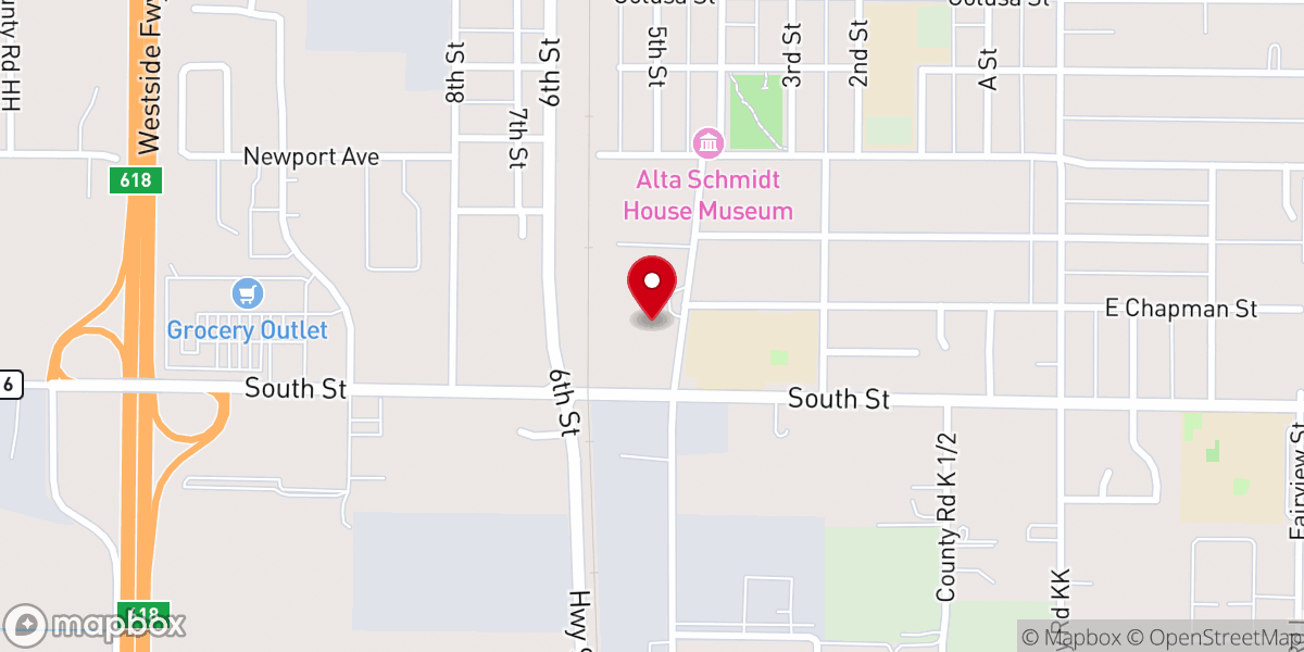 Map showing location of Orland Southern Baptist Church