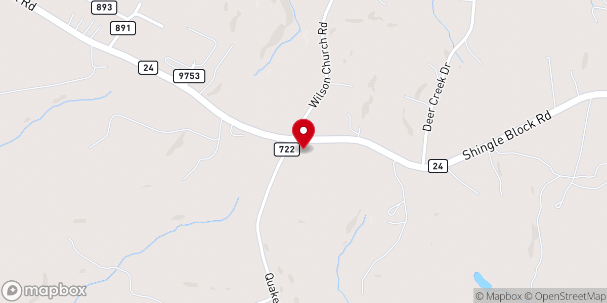 Map showing location of New Zion Church