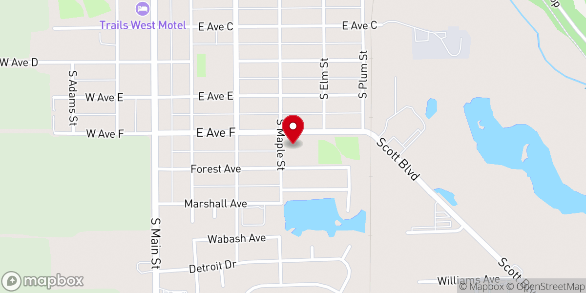 Map showing location of Our Lady of Guadalupe Catholic Church