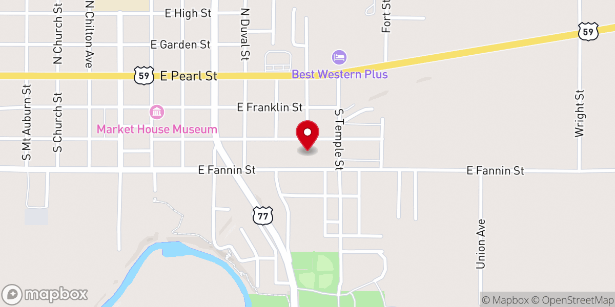 Map showing location of Goliad County Sheriff’s Office