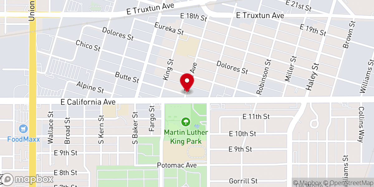 Map showing location of Grace Pentecostal Tabernacle