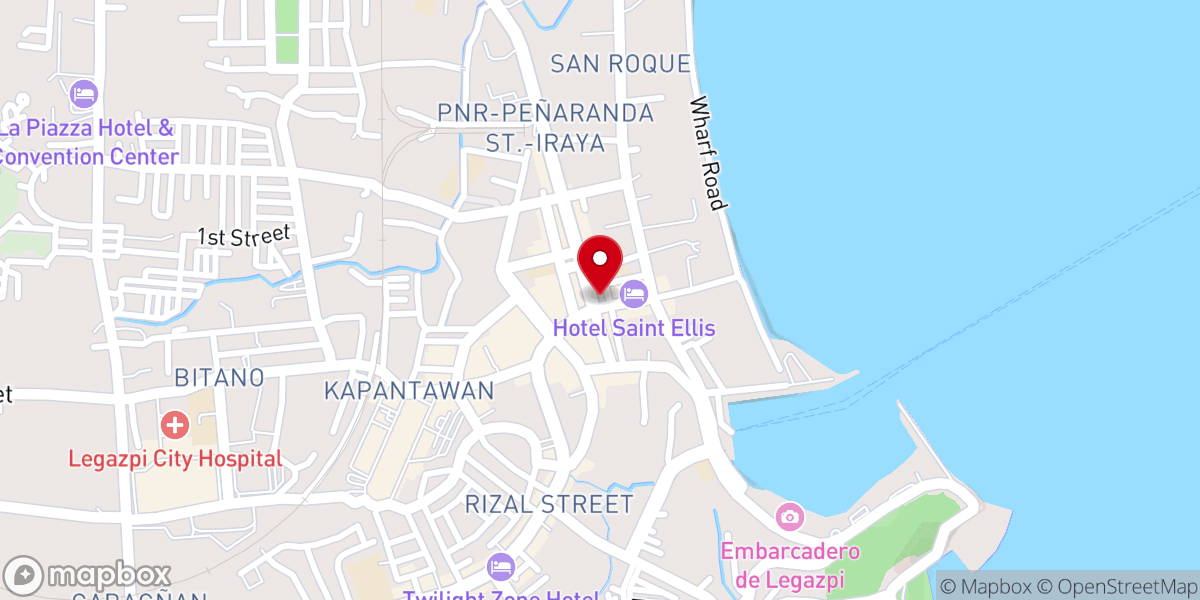 Map showing location of PCBS Legazpi