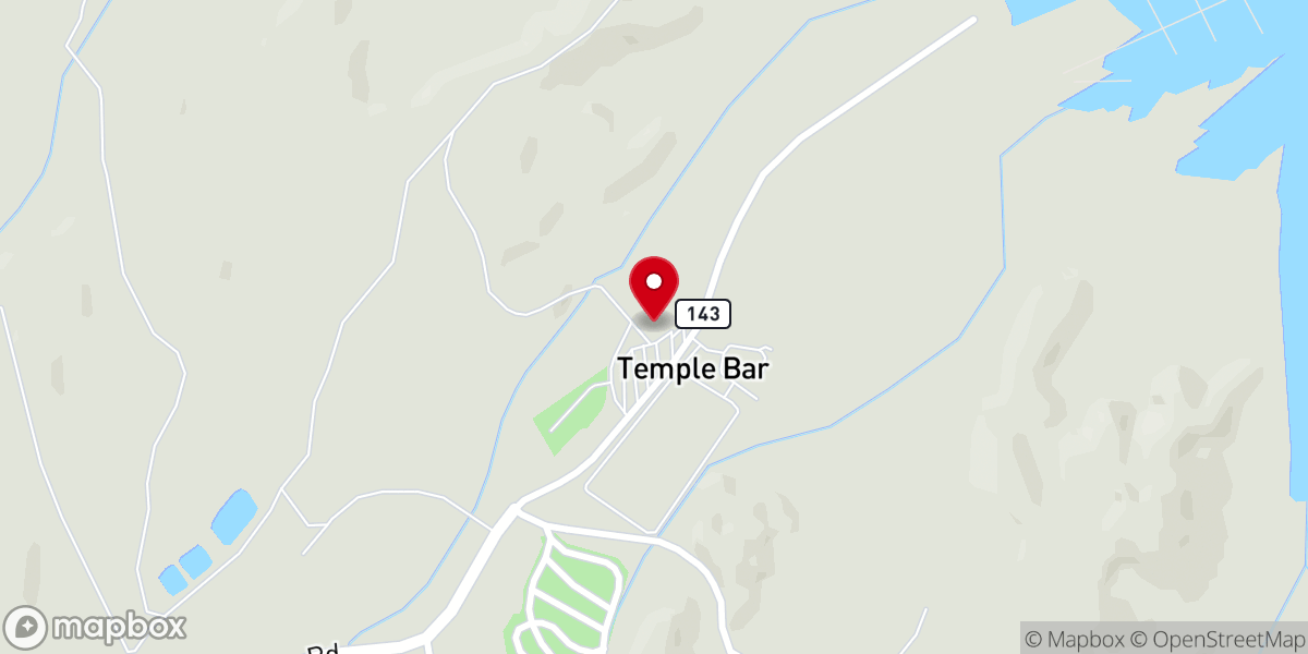 Map showing location of Temple Bar Resort