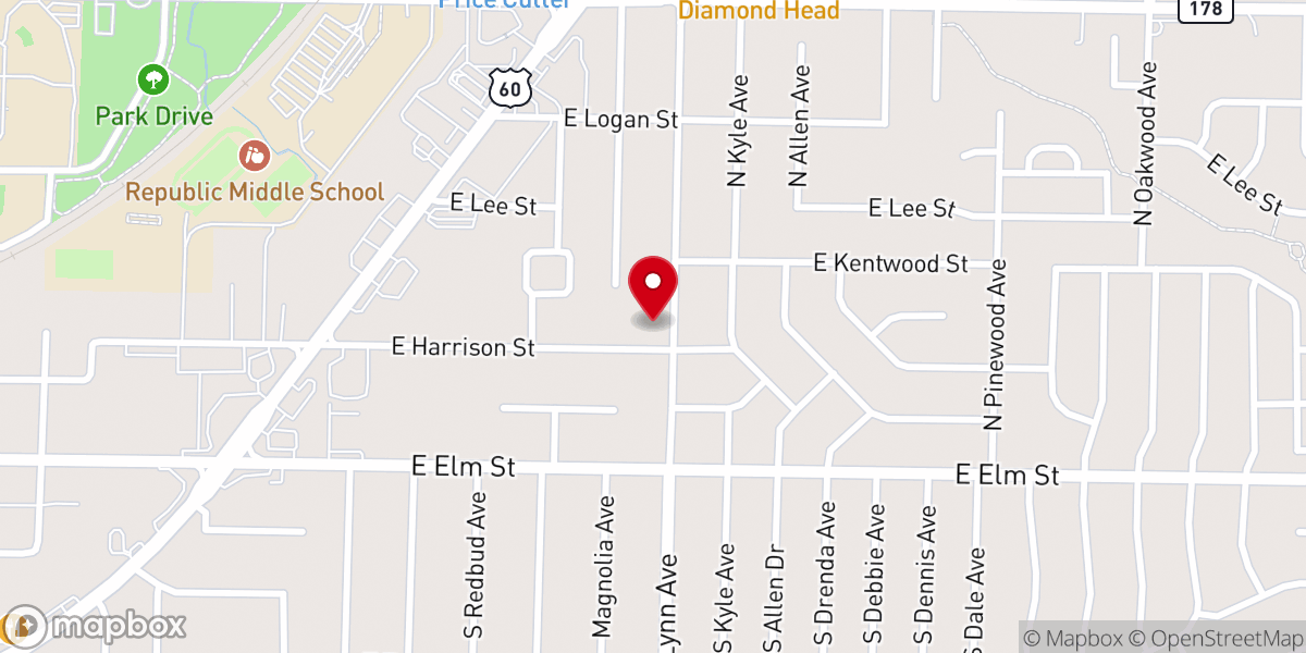 Map showing location of Church of the Nazarene