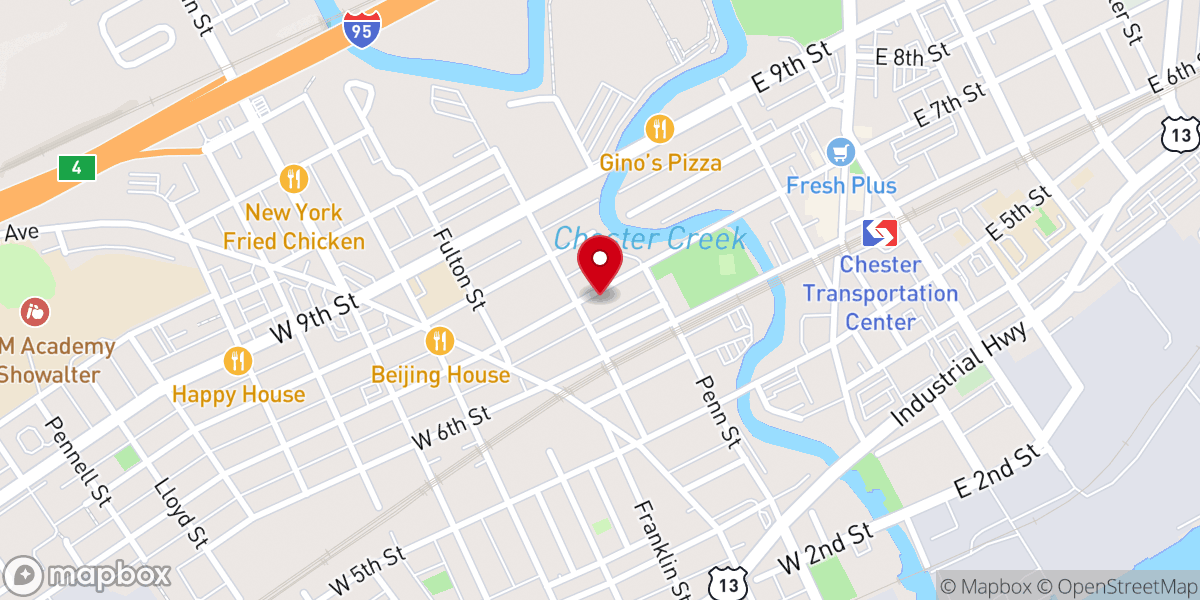 Map showing location of Little Refuge Apostolic Church of the Lord Jesus Christ