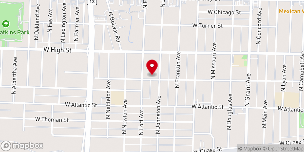 Map showing location of Grace Independent Bible Baptist Church
