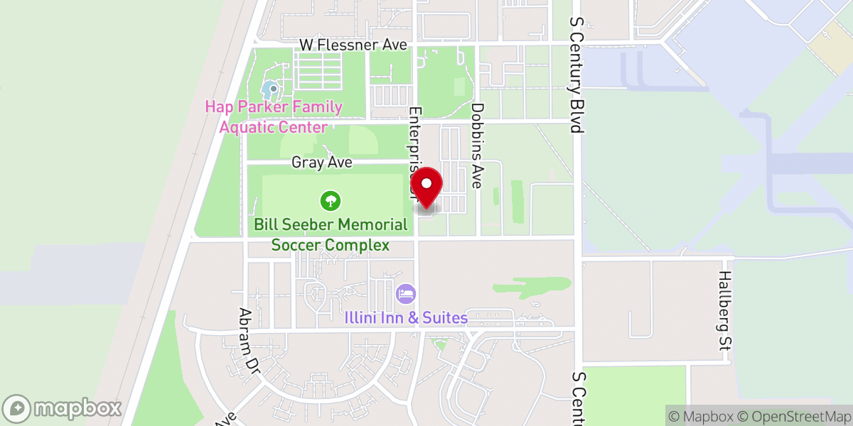 Map showing location of The Solid Rock of Rantoul: A United Pentecostal Church