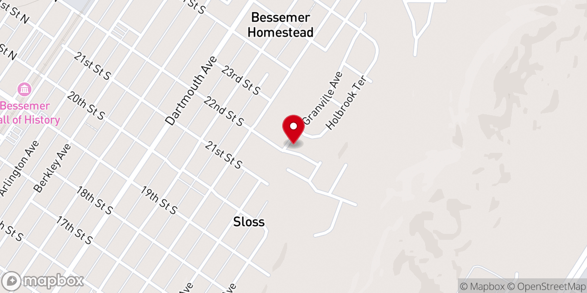 Map showing location of Zion Hill Baptist Church