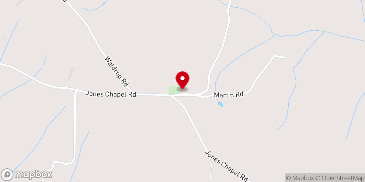 Map showing location of Jones Chapel