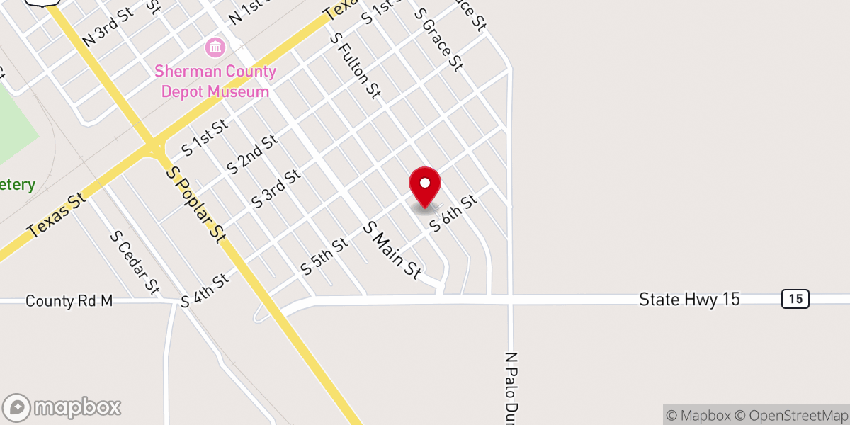 Map showing location of St. Joseph's Catholic Church