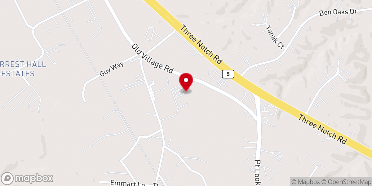 Map showing location of Real Life Church Mechanicsville