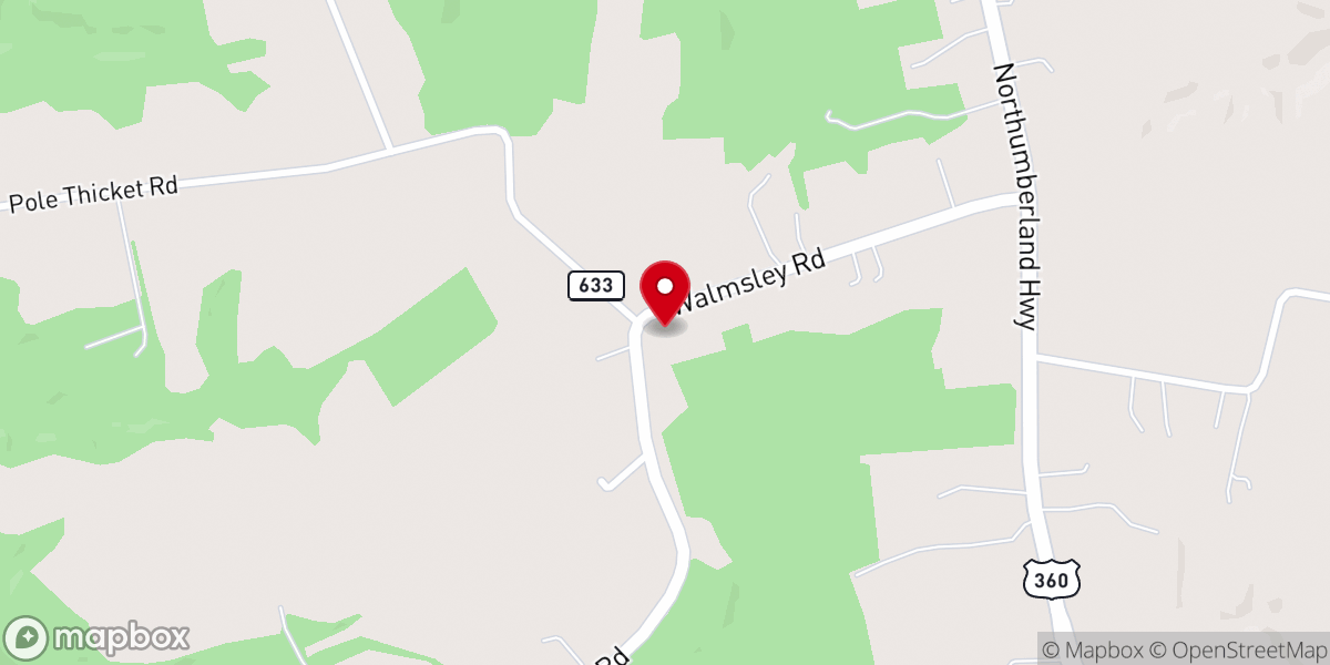 Map showing location of New Hope Baptist Church