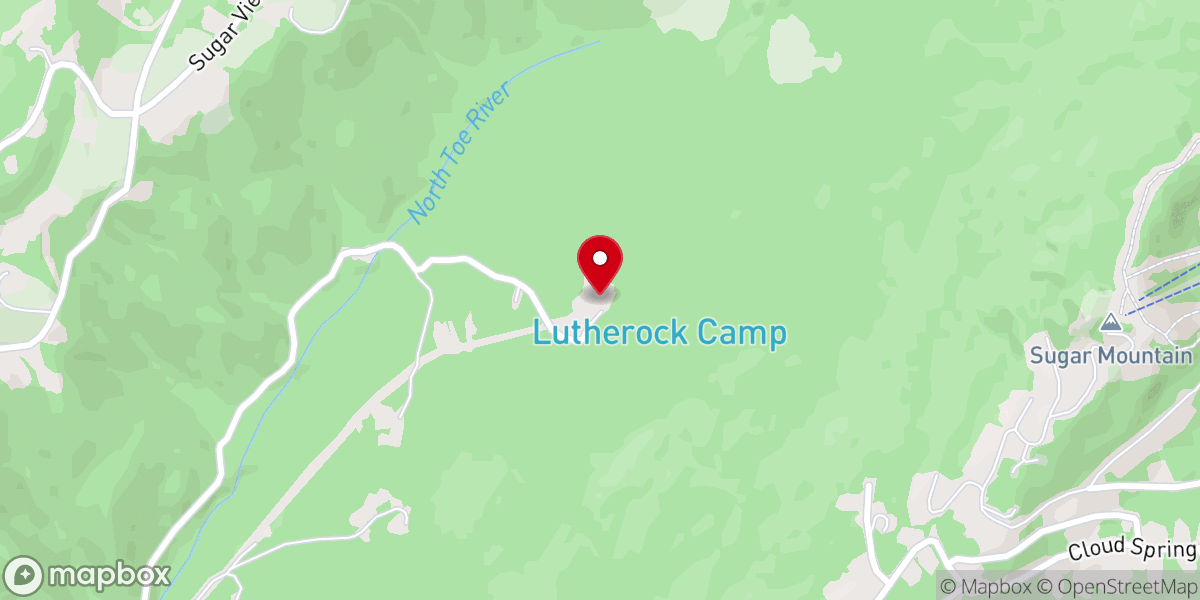 Map showing location of Lutherock Camp and Conference Center