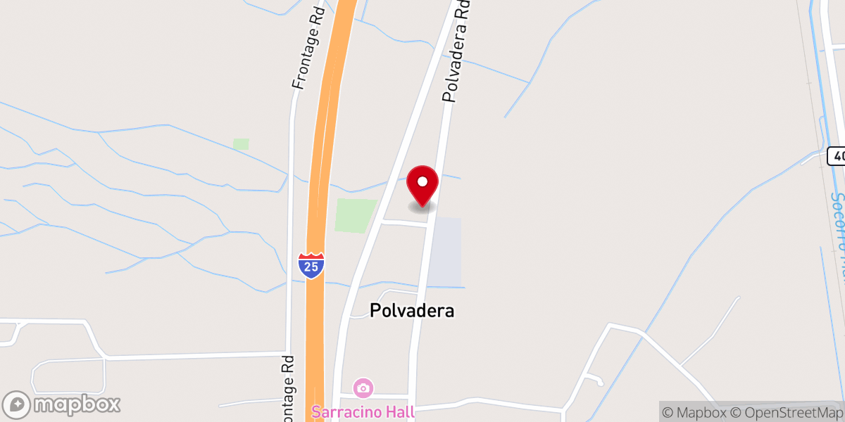 Map showing location of San Lorenzo Catholic Mission Church, Polvadera