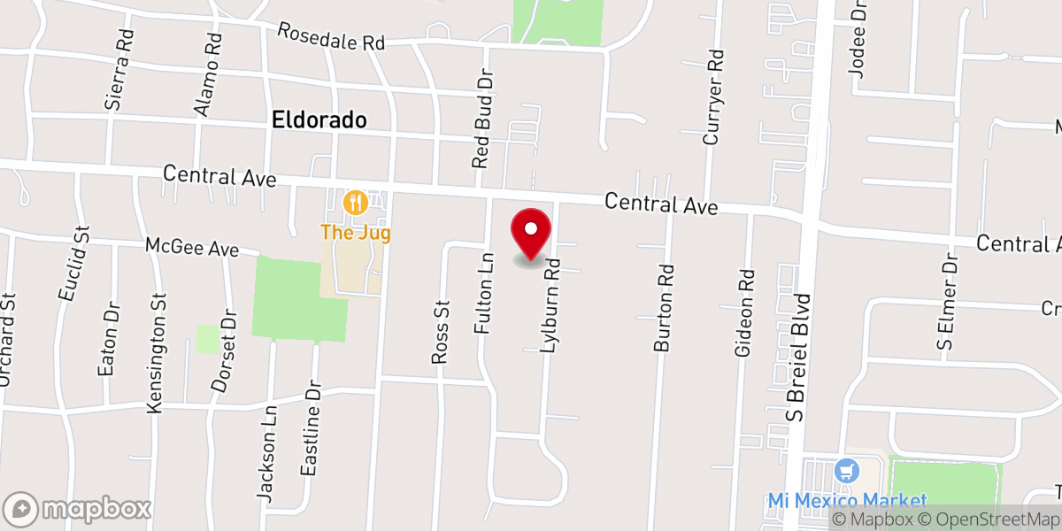 Map showing location of Thompson Mem Prim Baptist Church