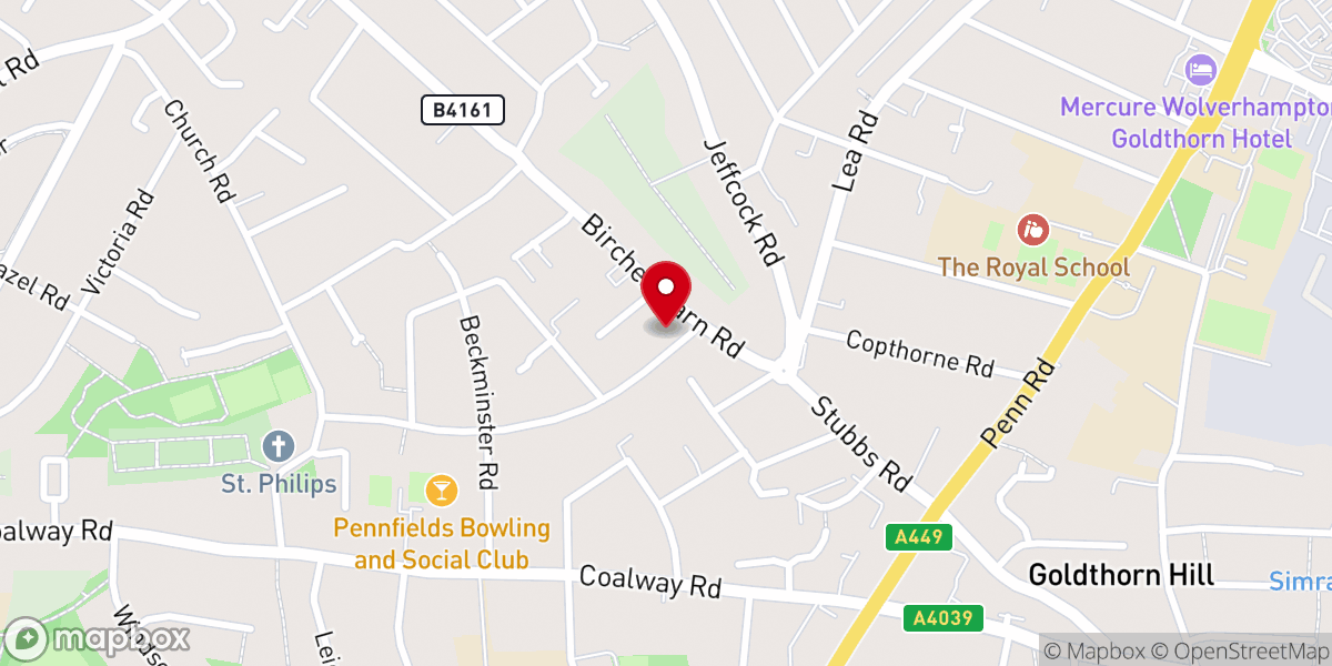 Map showing location of Beckminster Methodist Church