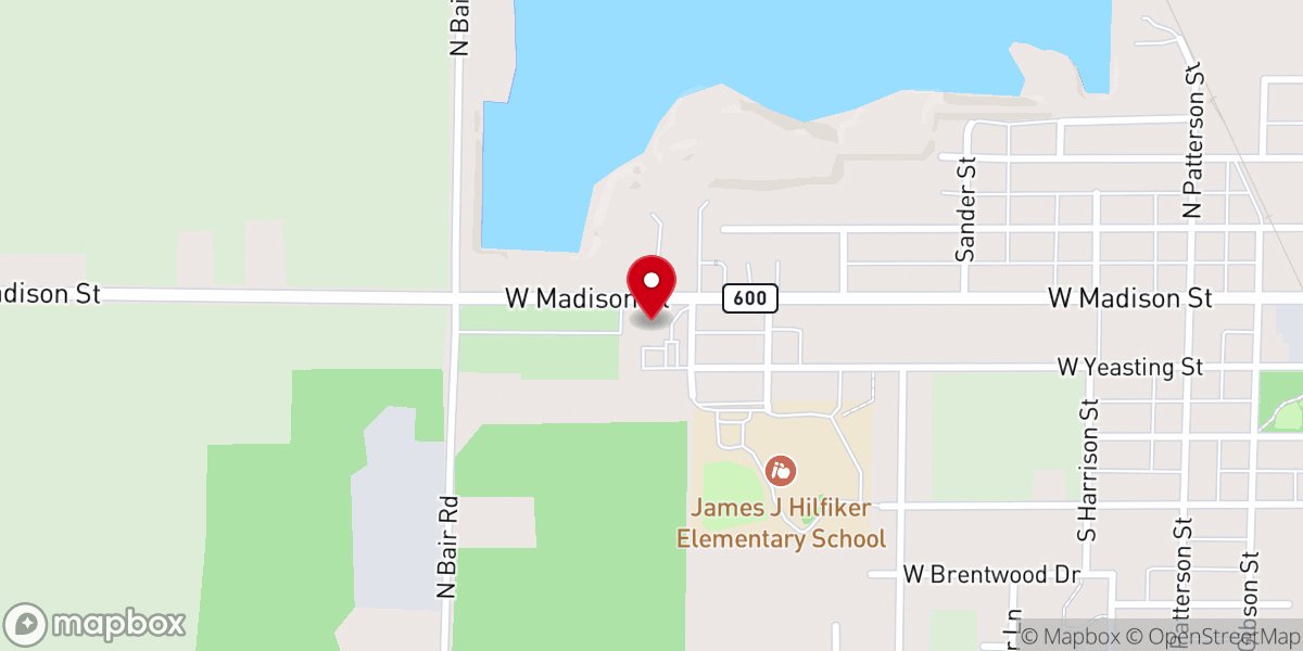 Map showing location of Gibsonburg Community Church