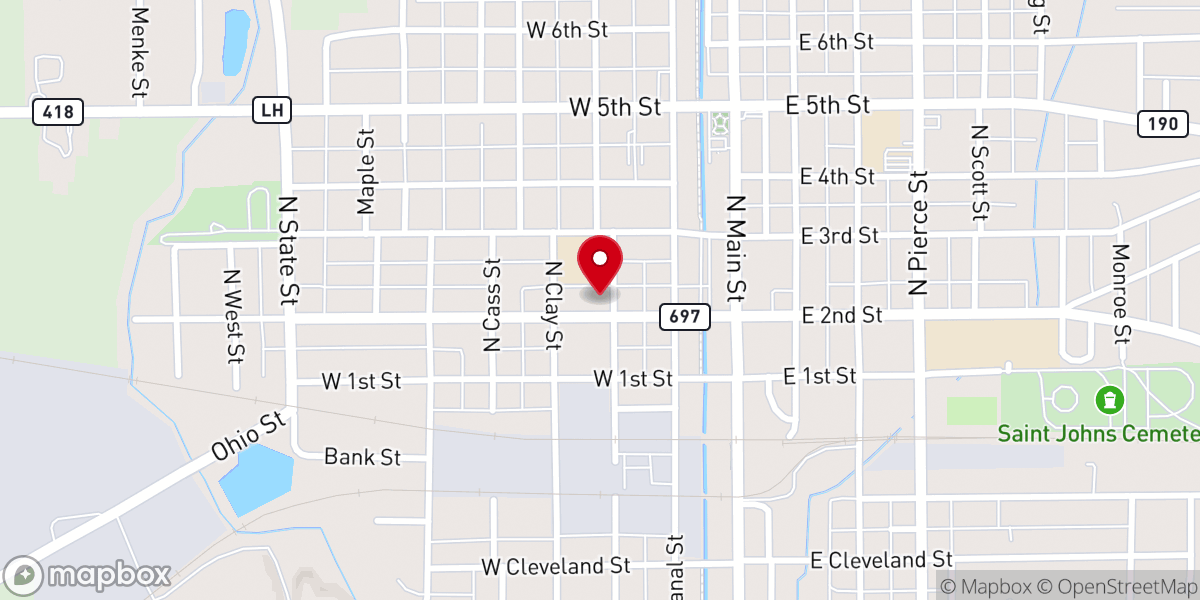 Map showing location of First United Presbyterian Church