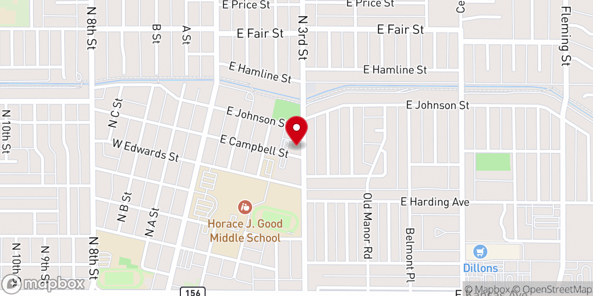 Map showing location of Garden Valley Church