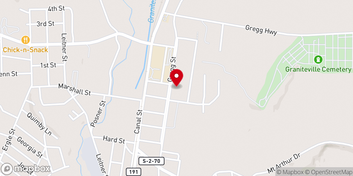 Map showing location of Saint Johns Methodist Church