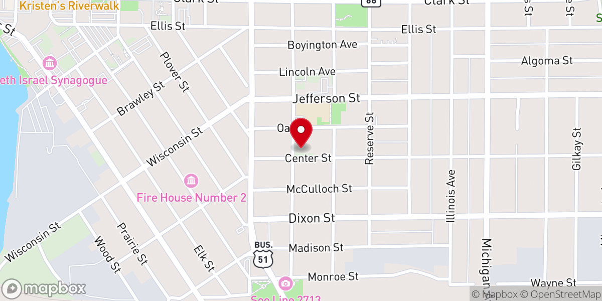 Map showing location of Saint Paul Lutheran