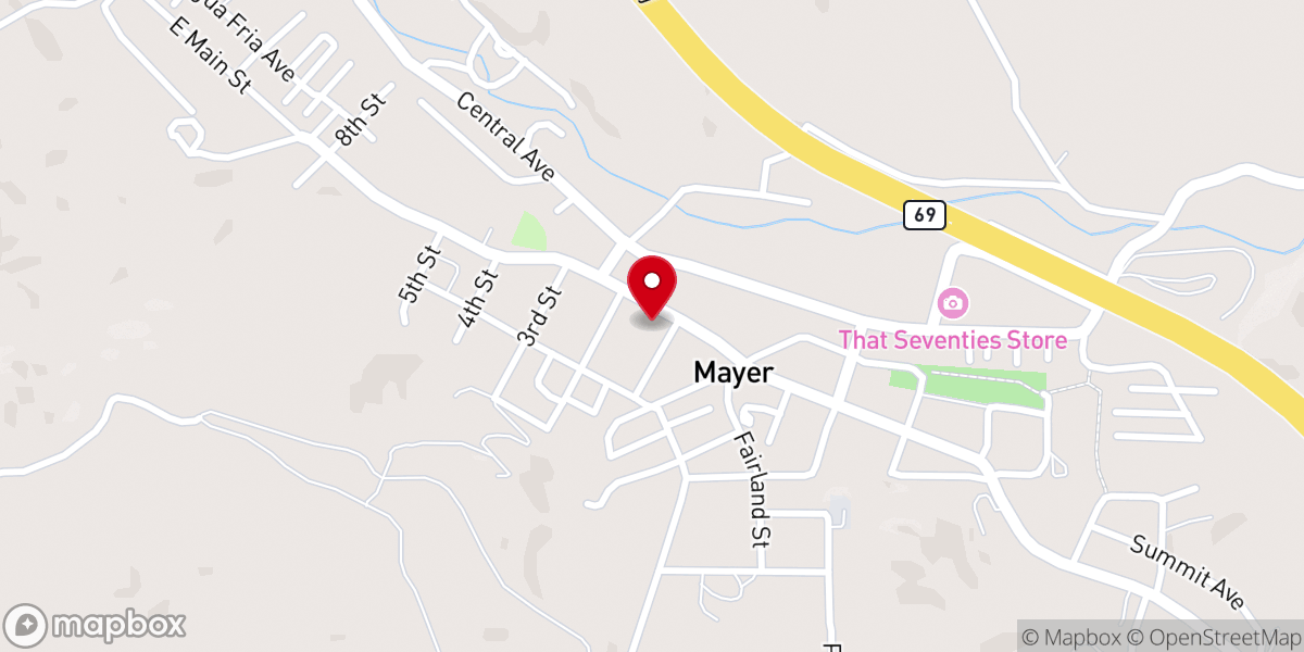 Map showing location of Dewey Fellowship Church