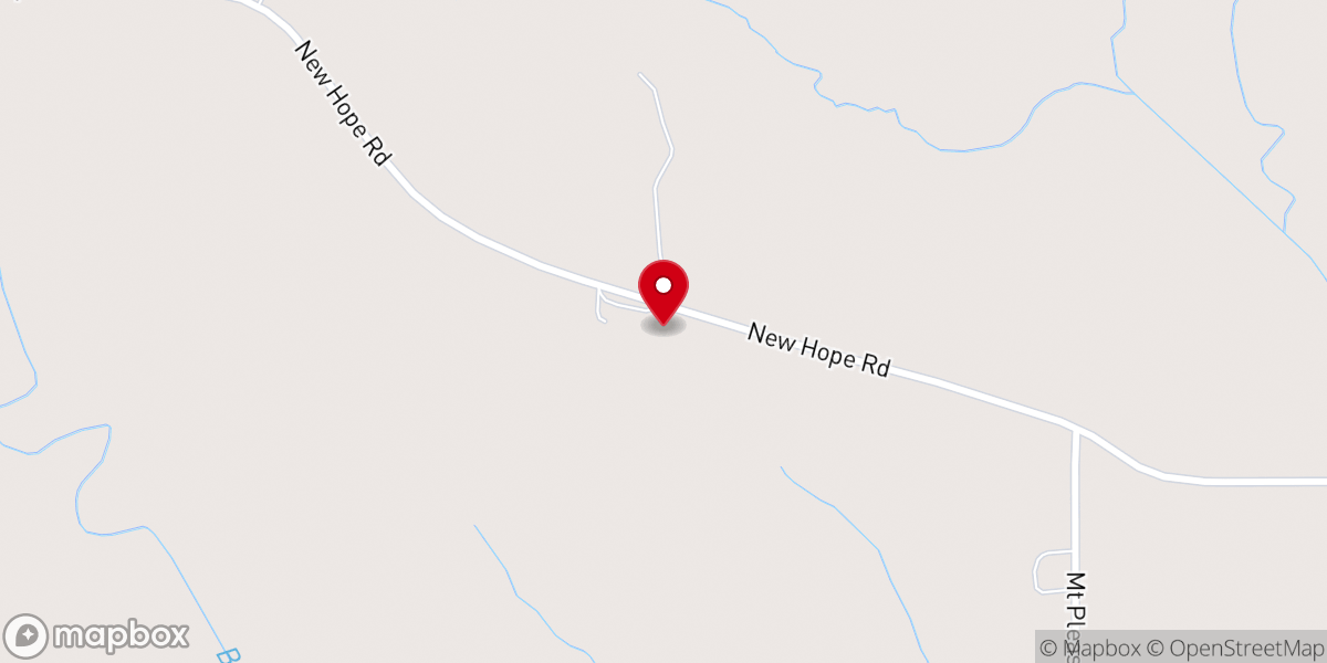 Map showing location of New Hope Church