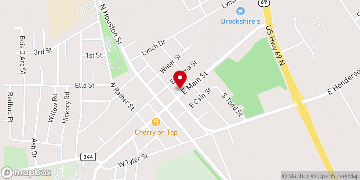 Map showing location of Bullard Church of Christ