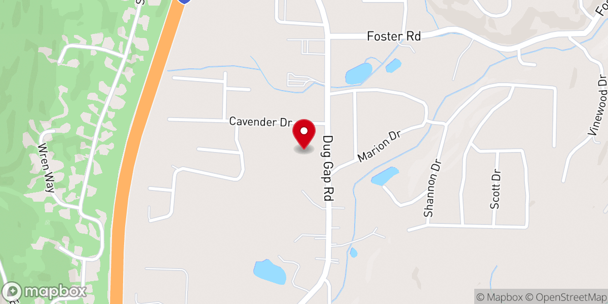 Map showing location of Whitfield Baptist Church