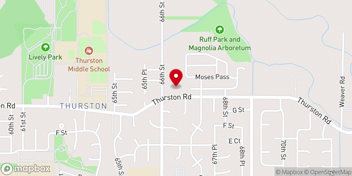 Map showing location of Thurston Christian Church