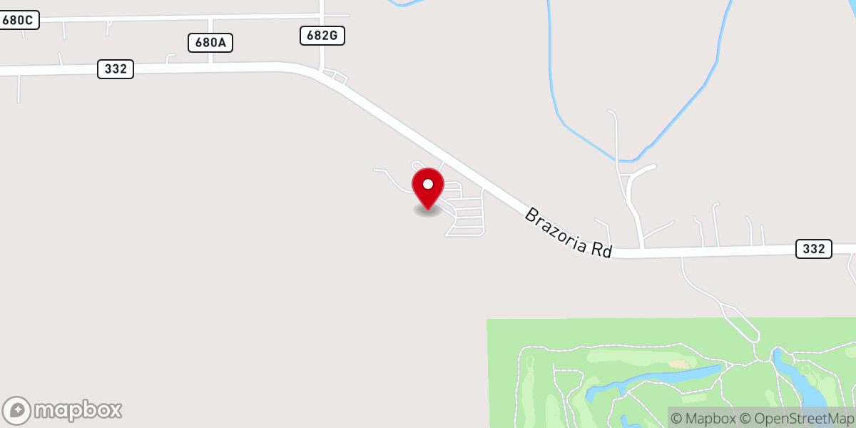 Map showing location of Brazos Pointe Fellowship