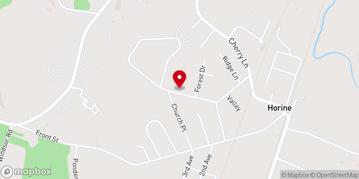 Map showing location of New Hope Baptist Church( formerly FBC Horine)