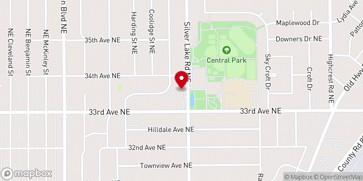 Map showing location of Nativity Lutheran Church