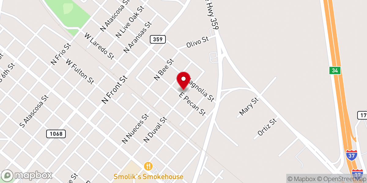 Map showing location of Mt Pisgah Baptist Church