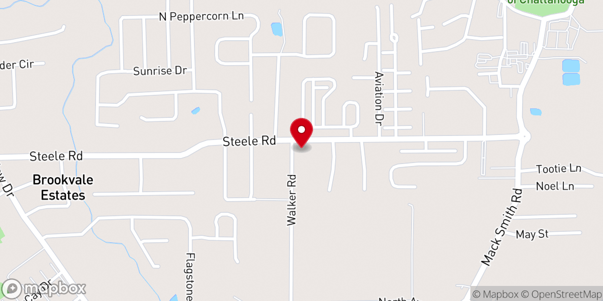 Map showing location of Delray Baptist Church