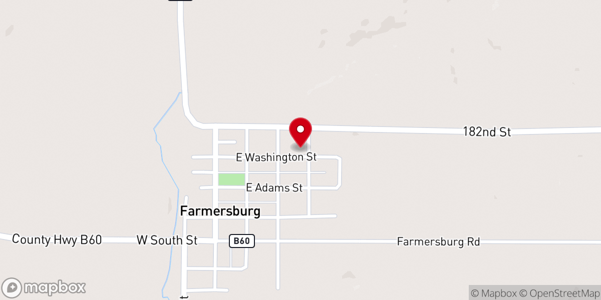 Map showing location of St John Lutheran Church