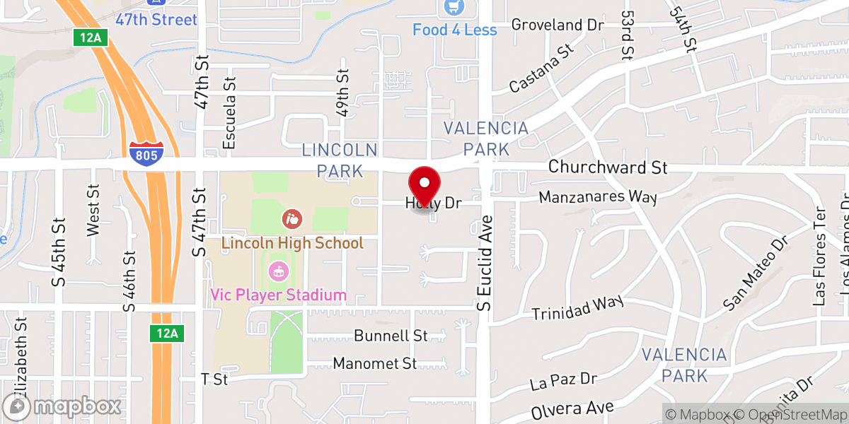 Map showing location of Faith Chapel Church of God