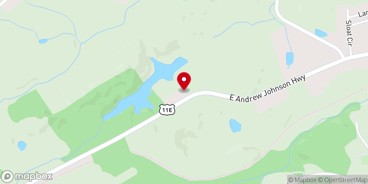 Map showing location of Highland Baptist Church