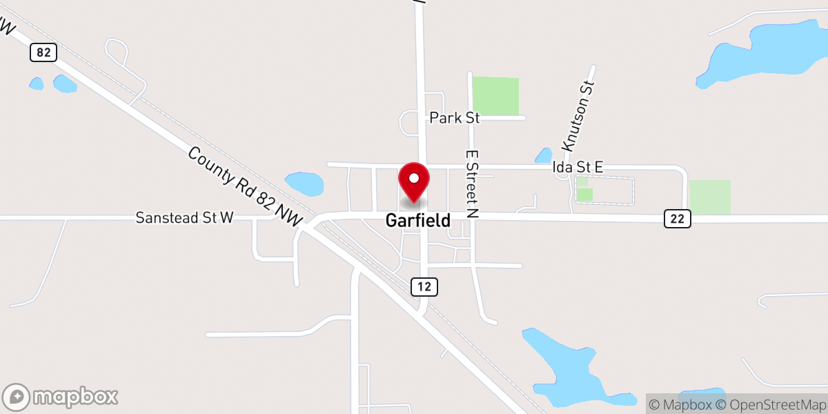 Map showing location of Garfield Pub