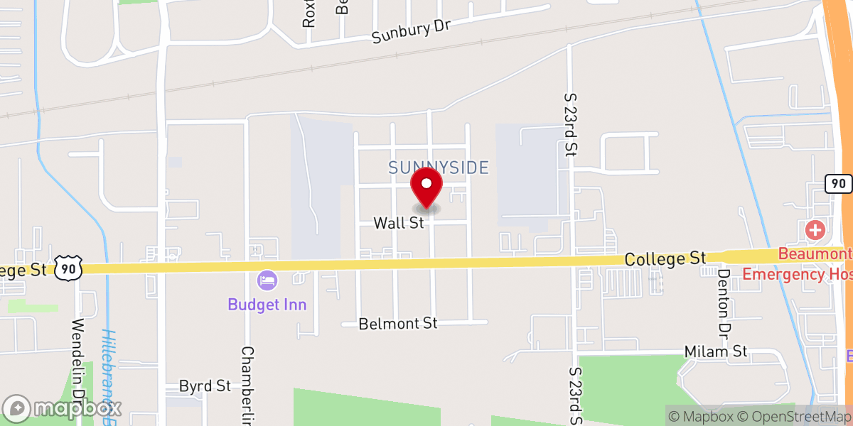 Map showing location of New Birth Church