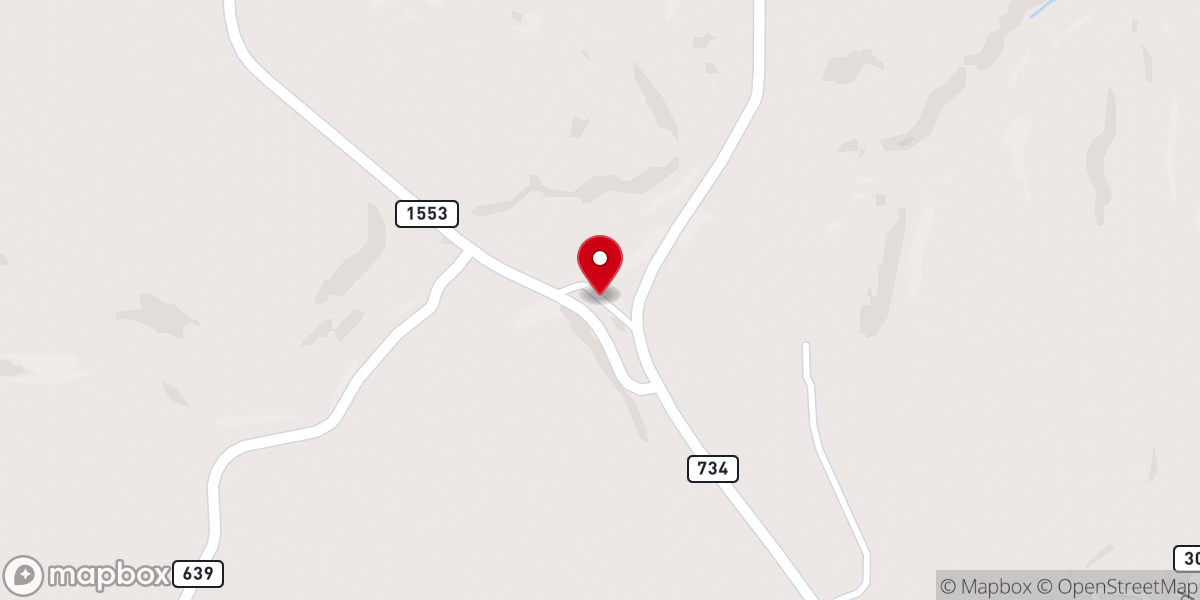 Map showing location of Seventy Six Baptist Church