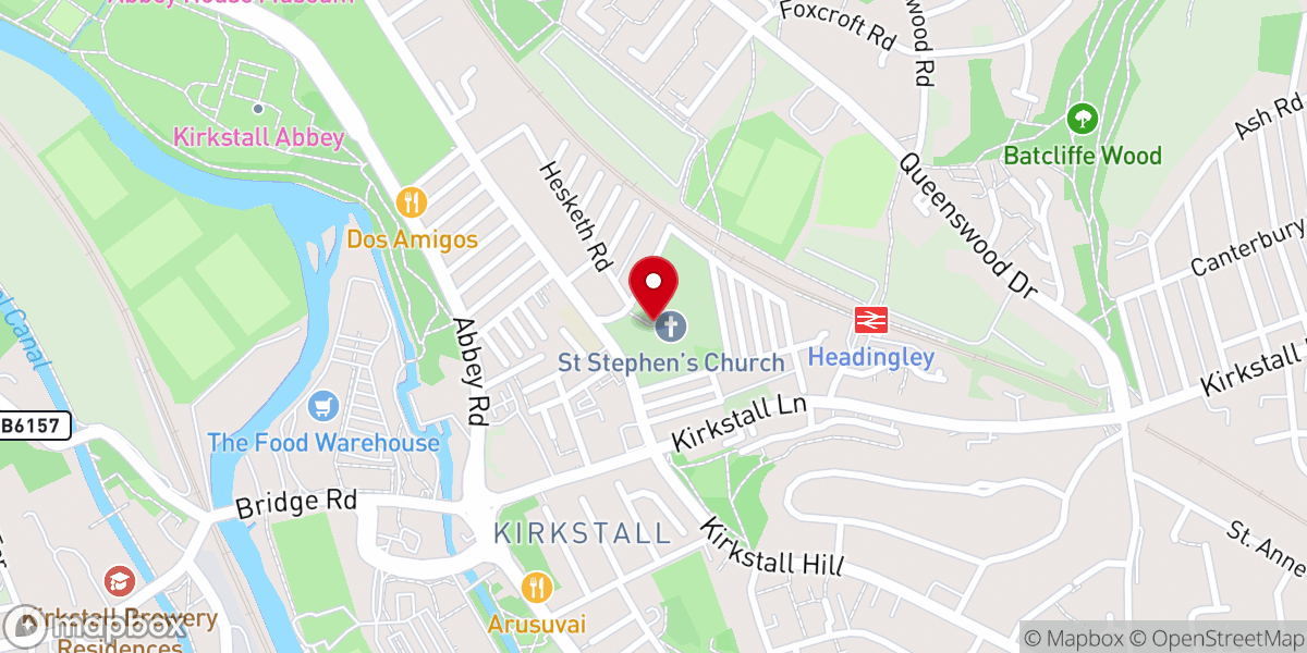 Map showing location of St. Stephen's Church