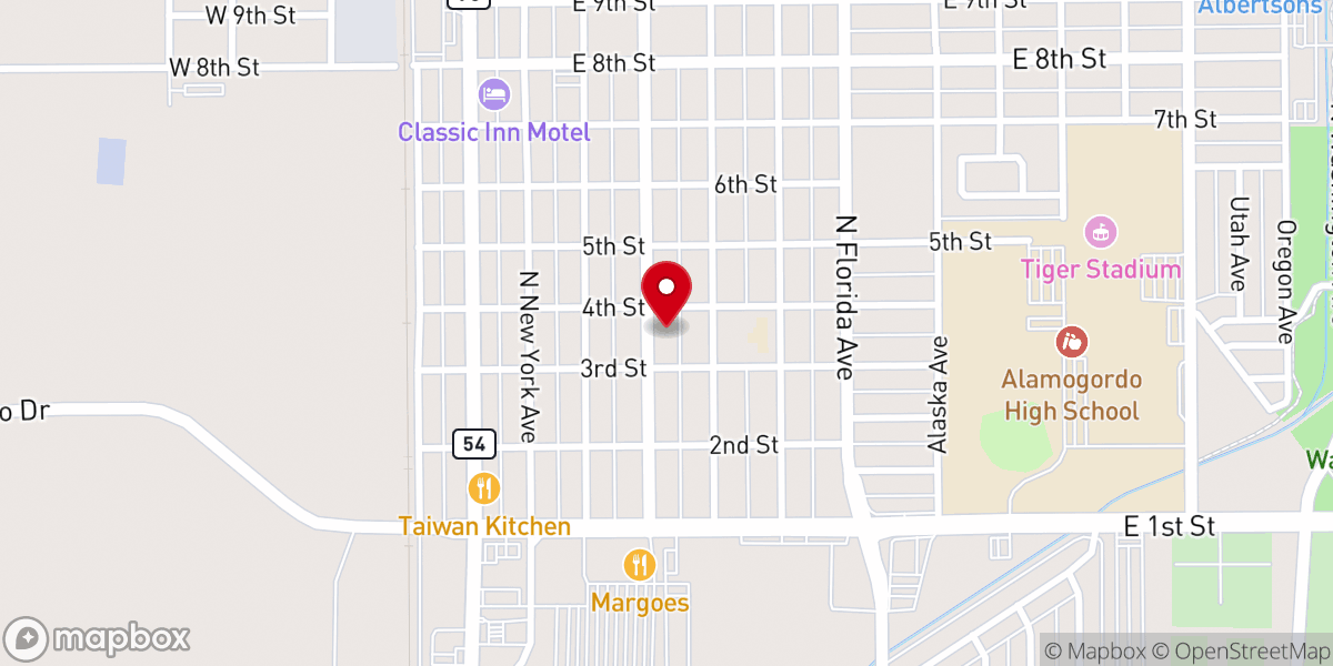 Map showing location of New Zion Baptist Church