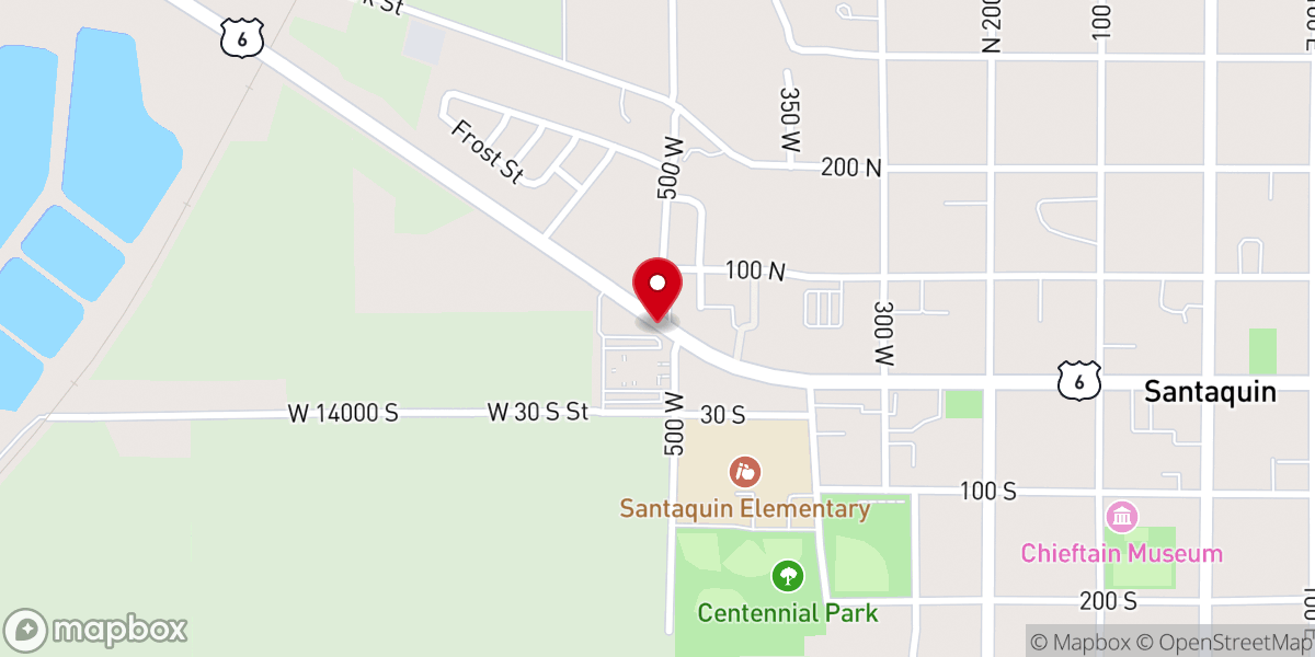 Map showing location of Main St / 500 W (LDS Church P+R)