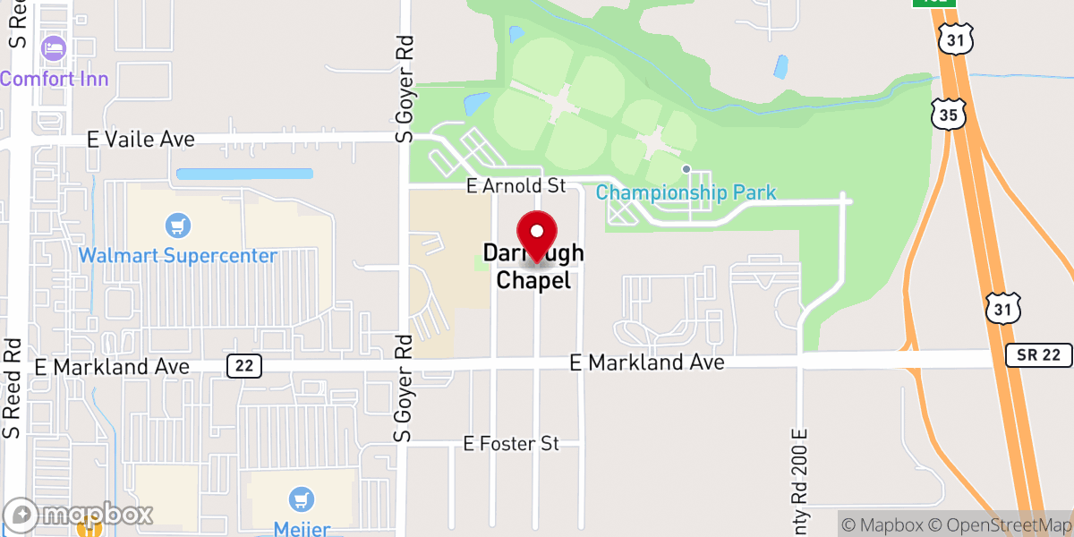 Map showing location of Howard Chapel