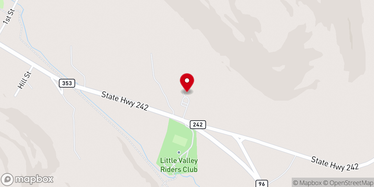 Map showing location of Valley View Baptist Church