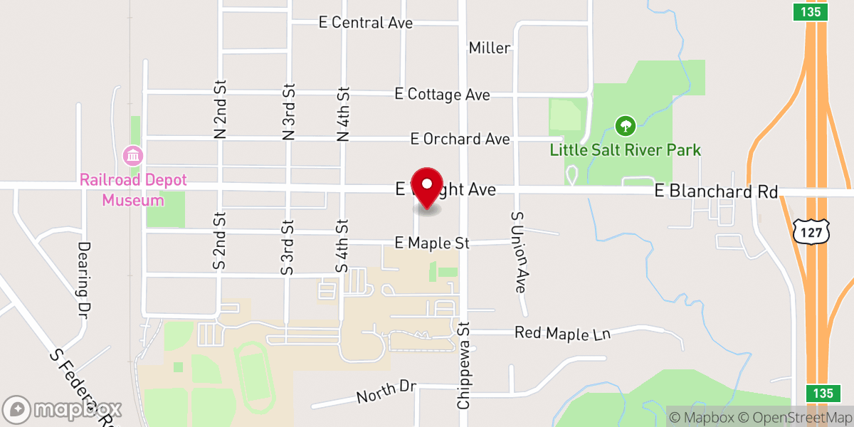 Map showing location of St. Vincent de Paul Parish