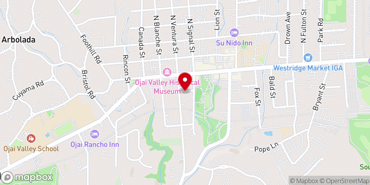 Map showing location of Ojai Valley Wesleyan Church